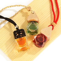 8ML Carré Transparent Diffuseur de Parfum de Voiture Bouteille Bouchon à Vis Or Argent Noir Liquide Parfums Désodorisant de Voiture Aromathérapie