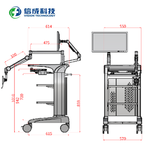 Geavanceerde Ent Instrument Nood Endoscopie Trolley Kar Industriële Medische Kar Fabrikant Werkstation Voor Ziekenhuisgebruik - Product Image 5