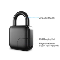 Serrures portatives étanches IP67 de porte de garage de patio d'empreinte digitale avec la clé