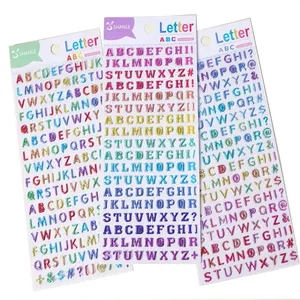 SHANLE Großhandel Bunte Zahlen Buchstaben 3D PVC Schaum Aufkleber Spaß Blase Aufkleber Kind Kind Dekoration Geschenk Puffy Aufkleber