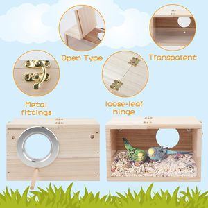 Parakeet Lồng Hộp Thiết Kế Trong Suốt Bird Nest Chăn Nuôi Hộp Với Cá Rô Gỗ Lồng Chim Nhà Cho Parrotlets - Product Image 3