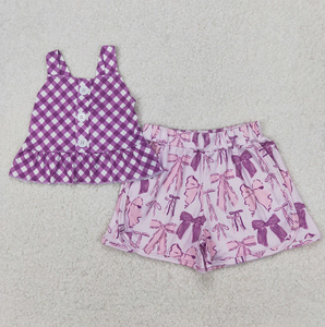 אופנה ילדים בנות 2 יח 'בגדי קיץ 2 יח' סט הדפסים עיצוב גופיות רצועת גופיות + בגדי בוטיק קצרים - Product Image 5