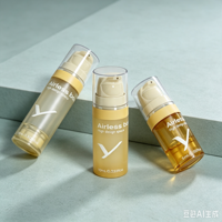 Bouteilles à pompe sans air en plastique personnalisables avec logo, vides, 5 ml, 10 ml, 15 ml, en PP, pour crème pour le visage, nettoyant, cosmétiques, lotions