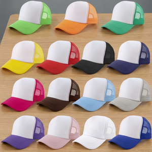 Gorras Trucker Unisex de 6 Paneles con Malla de Color en Contraste en la Parte Trasera, Ajustables para Adultos, Uso Casual de Primavera/Verano - Product Image 3