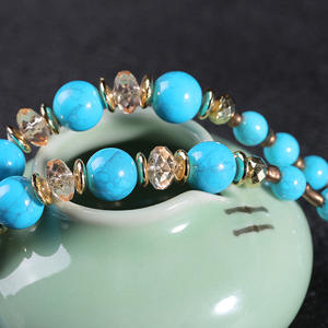 Ethnische retro lange kette perlen kristall glasperlen vielseitiger schmuck anhänger halskette wassertropfen charme halskette - Product Image 2