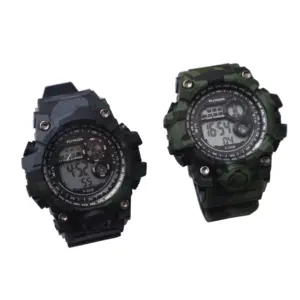 New Multifunction Digital Electronic Student Watch Camouflage Chronograph Sport Watches For Men Waterproof Made In China