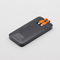 Batterie externe portable 10000 mAh haute capacité avec logo lumineux personnalisé, câbles intégrés, charge rapide PD 22,5 W