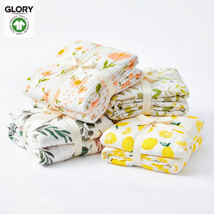 Proveedor Confiable, Manta <span class=keywords><strong>de</strong></span> Muselina <span class=keywords><strong>de</strong></span> 6 Capas para Bebé Recién Nacido, 100% Algodón OEKO-TEX, 120x120cm, Diseño Floral, Transpirable y Suave - Product Image 1