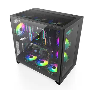 Hochwertige Anpassen des Logos ATX PC-Gehäuse Gaming Desktop-Computer gehäuse Unterstützung RGB Fan Light Strip