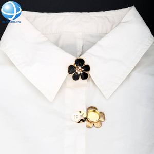 <span class=keywords><strong>Botones</strong></span> Decorativos Blancos Esmaltados con Diseño de Flor de Melocotón en Tono Dorado de 17 mm, Cierres de Clip Removibles para Camisas de Mujer, Accesorios de Decoración DIY - Product Image 3