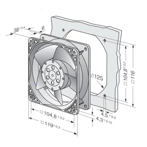 Ventilador Axial Ebm-4890N AC de 119 mm, Compacto, de Alta Fiabilidad, con Rodamiento de Bolas, 230V, para Electrónica Industrial - Product Image 4