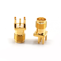 Conector Coaxial RF SMA Hembra XINQY de 50 Ohmios DC-6GHz, Chapado en Oro, para PCB