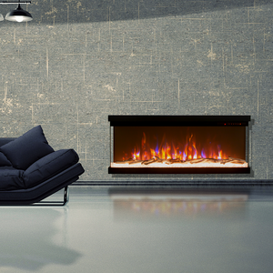 <span class=keywords><strong>Chimenea</strong></span> Eléctrica de Lujo <span class=keywords><strong>con</strong></span> Pantalla de Vidrio de 3 Lados y Efecto de Llama LED de 13 Colores para Decoración de <span class=keywords><strong>Sala</strong></span> de Estar de Hotel o Villa - Product Image 4