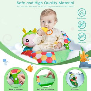 2-in-1 Tummy Time Mat et oreiller <span class=keywords><strong>de</strong></span> soutien assis pour les nouveau-nés et les bébés plus âgés avec oreiller <span class=keywords><strong>de</strong></span> soutien détachable et jouets - Product Image 2