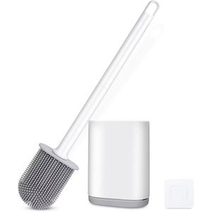 Nouvel ensemble de brosse de toilette murale écologique en PP avec support et brosses de nettoyage en silicone - Product Image 1