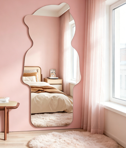 Miroir décoratif LED mural en acrylique de forme irrégulière en forme d'ours, avec cadre métallique, pour la décoration intérieure - Product Image 1