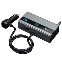 Adaptateur allume-cigare de voiture 120W avec charge rapide PD 65W, câble rétractable universel DC 12-24V et affichage de la tension