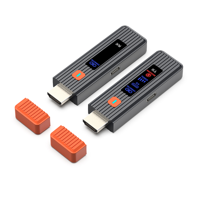 2026 Super Mini Wireless Audio Video Transmitter and Receiver 5.8G 1080P 50M HDMI Wireless Adapter with LED Display For PC to TV