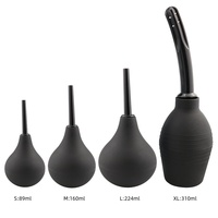 Dispositif d'irrigation anale en silicone médical noir, boule pour lavement, irrigateur vaginal, récipient de nettoyage anal