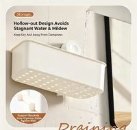 En stock – Panier de rangement mural à deux niveaux à ventouse sans perçage, organisateur multifonctionnel pour cosmétiques de salle de bain et articles divers de cuisine