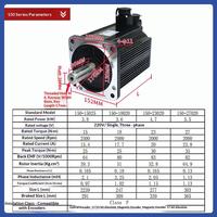 130/150/180mm框架3.8/4.5/5.5/7.5KW高扭矩交流伺服电机套件，带50A驱动器制动器，220V 380V，适用于数控铣床机器人手臂