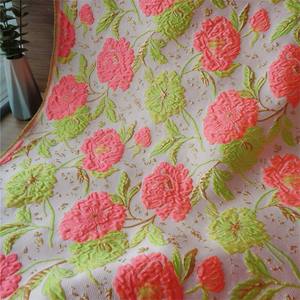 Vestido de flores de seda dorada brocado de lujo ligero tridimensional jacquard en relieve teñido de hilo francés - Product Image 6