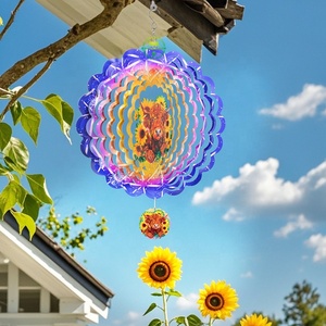 Molinillo de Viento con Forma de Vaso de Girasol para Colgar en el Jardín, Regalo Único, Molinillo de Viento 3D para Exteriores - Product Image 5
