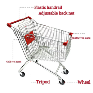 Büyük kapasiteli 160-220L Dört Tekerlekli 4 inç Çelik <span class=keywords><strong>Metal</strong></span> Çinko Galvanizli Süpermarket Alışveriş Arabası Izgara Yapılı Özelleştirilebilir - Product Image 4
