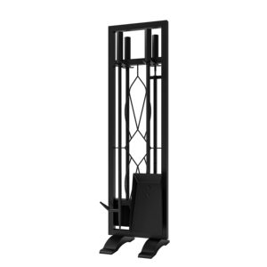 Ensemble de 5 outils de <span class=keywords><strong>cheminée</strong></span> en fer forgé avec support, pioche, pinces, pelle et brosse, accessoires robustes <span class=keywords><strong>pour</strong></span> poêle <span class=keywords><strong>à</strong></span> <span class=keywords><strong>bois</strong></span> d'intérieur - Product Image 1