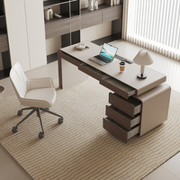 Bureau de direction de luxe moderne en bois avec design haut de gamme en bois massif en acier inoxydable pour le bureau et l'étude