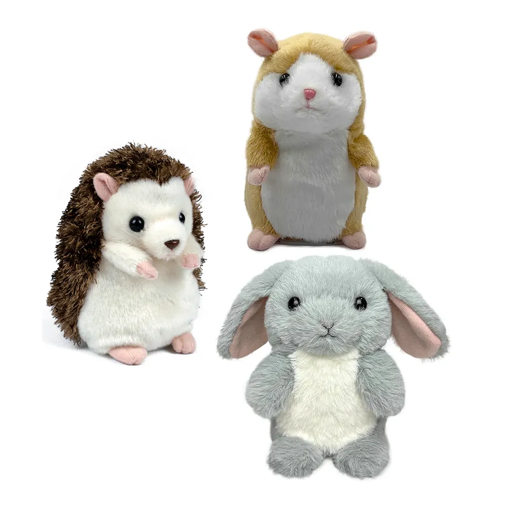 Adorable petit lapin en peluche poupée lapin de Pâques parlant hochant la tête petits jouets électroniques en peluche