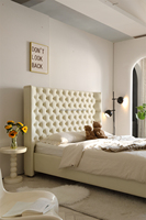 Último diseño de la cama de cuero plataforma tapizada bajo king size Smart Golden bed muebles bedroomsets