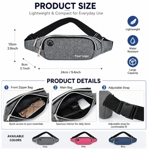Riñonera Deportiva Personalizada con Logotipo, Impermeable, para Hombre y Mujer, para Correr, Ciclismo, Senderismo, Viajes, Ligera - Product Image 2