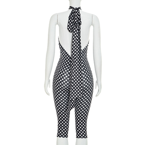 Viviblook D26JP260 Combinaison décontractée moulante sans manches à pois avec bretelles et dos nu pour femme - Product Image 4