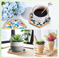 Ensemble de sous-verres modernes en bambou DIY 8pcs Qualité supérieure Style classique irrégulier Résistant à la chaleur Forme hexagonale Tapis personnalisables