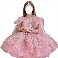Robe de Soirée Élégante pour Filles avec Nœud en Paillettes, Robe de Princesse en Tulle pour Mariage, Demoiselles d'honneur, Bal de Promo, Anniversaire et Soirée