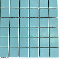 Carreaux de mosaïque en céramique modernes 48x48mm, motif marbre, bleu, pour piscine, décoration intérieure et extérieure, vente en gros
