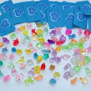 Miniature 3D Luminous Animal Fruits Vegetables Blind Bag Figurines Mixed Styles Diy Resin Accessories Festival Decorations Gift