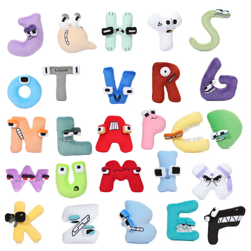 Cartoon Creative Funny Letter Figure Anime 26 Alphabet Lore Stuffed Plush Dolls Toy For Christmas Kids Gift