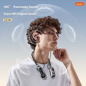 หูฟังบลูทูธแบบคล้องคอ ดีไซน์ไร้สายสำหรับเล่นกีฬา แบตเตอรี่ใช้งานได้นานพิเศษ เหมาะสำหรับวิ่ง ออกกำลังกาย และการเดินทาง - Product Image 4