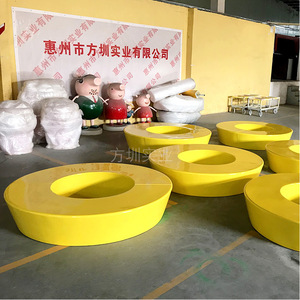 ม้านั่งไฟเบอร์กลาสทรงกลม Fangzhun สำหรับลานบ้าน ดีไซน์มินิมอล ทนทาน สำหรับ 2 ที่นั่ง เฟอร์นิเจอร์ตกแต่งสวนทันสมัย - Product Image 1