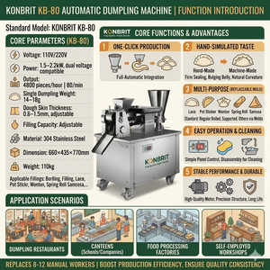 Máquina para Hacer Samosas KONBRIT, 4800 Piezas/Hora, Máquina Automática para Samosas, Máquina Comercial para Dumplings, Motor de Cobre Puro, Grado Alimenticio - Product Image 6