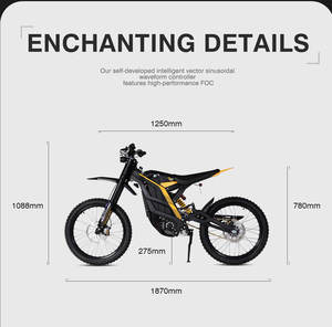 Moto tout-terrain haute puissance 72V 85km/h, moto de course rapide, moto électrique sans balais pour le motocross - Product Image 6