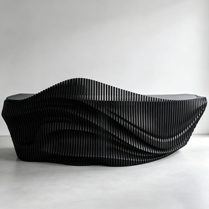 Retro Wooden Art Reception <b>Table</b> Custom for Resort Homestay Villa Club Tourist Attraction Lobby Furniture - Product Image 2