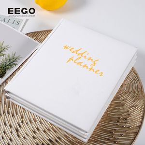 <strong>Personalise</strong> Custom Happy Linen Hard Bound Leather White Gold Foil <strong>Wedding</strong> <strong>Planner</strong> <strong>Book</strong> and Organizer for the Bride - Product Image 2