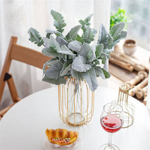 ใบไม้ประดิษฐ์ซีเนราเรียแบบกำมะหยี่สีเขียวมิลเลอร์ สำหรับตกแต่งบ้าน โต๊ะ งานแต่งงาน และช่อดอกไม้ - Product Image 5