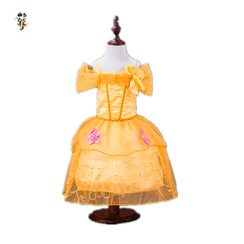 Детская одежда для костюмированной вечеринки в стиле кинофильма; Детский Карнавальный костюм для вечеринки; Нарядное платье принцессы желтого цвета костюмы HPC-3111