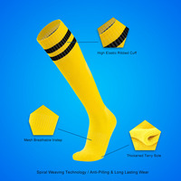 Chaussettes de sport montantes pour adultes et étudiants, personnalisées, d'été, fines, rayées, respirantes, très élastiques, pour l'entraînement de football
