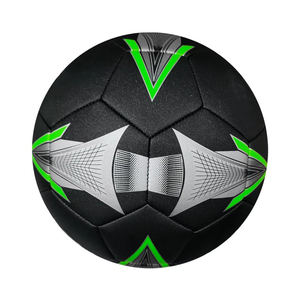 Wholesale Custom Logo Size 5 Soccer Ball Machine Stitched Black Shinny <b>Matte</b> PVC High-visibility Green Design Football Factory - Product Image 1