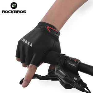 ROCKBROS — gants de <span class=keywords><strong>moto</strong></span> antidérapants en Gel, accessoire respirant de cyclisme, avec enfilement de la moitié des doigts, pour hommes et femmes, noirs - Product Image 3